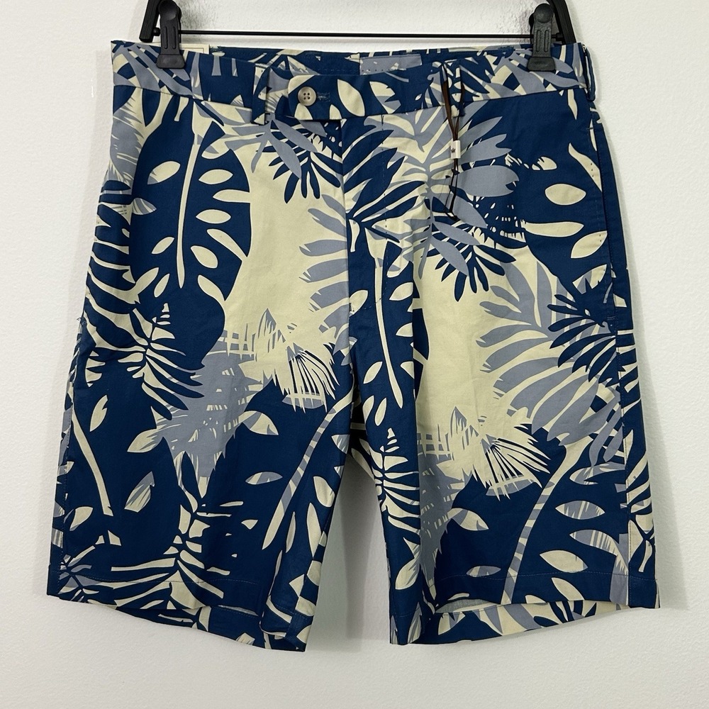 NWT Peter Millar Shorts Mens Size 32 Blue Floral 9" Stretch Golf